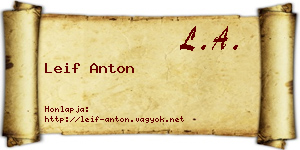Leif Anton névjegykártya